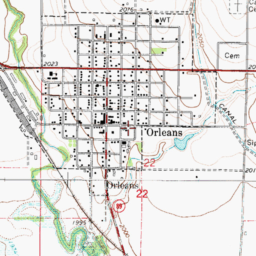 Topographic Map of Orleans Volunteer Fire Department, NE