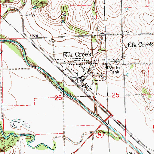 Topographic Map of Elk Creek Volunteer Fire Department, NE