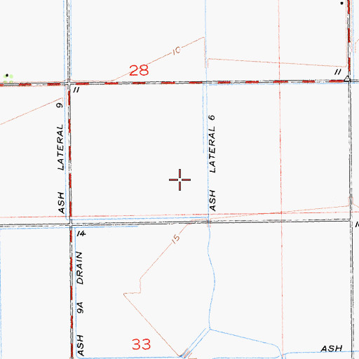 Topographic Map of Ash Lateral Six, CA