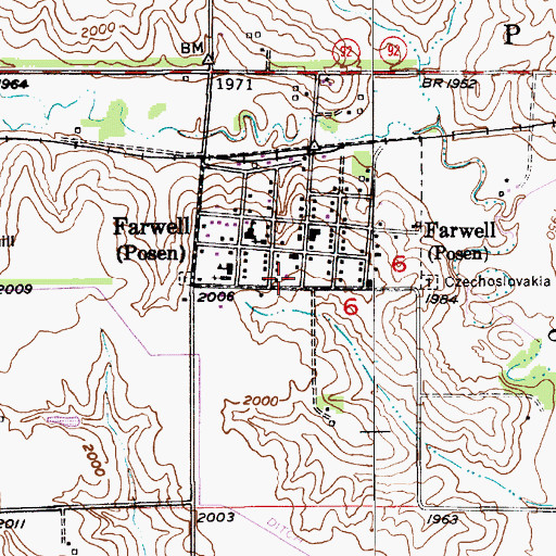 Topographic Map of Farwell Volunteer Fire and Rescue, NE