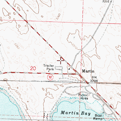 Topographic Map of Keystone - Lemoyne Fire and Rescue, NE