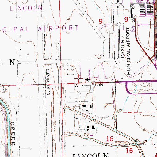 Topographic Map of Nebraska Air National Guard Fire Department, NE