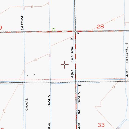 Topographic Map of Ash Lateral Nine, CA