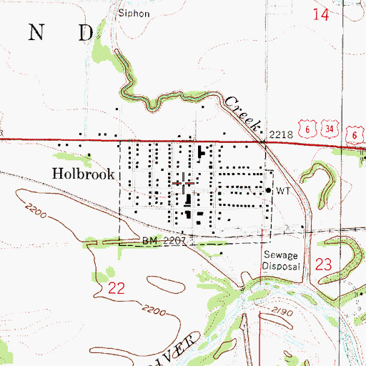 Topographic Map of Holbrook Volunteer Fire Department, NE