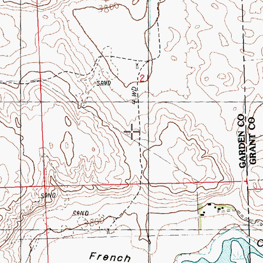 Topographic Map of Rackett 4 Volunteer Fire Department, NE