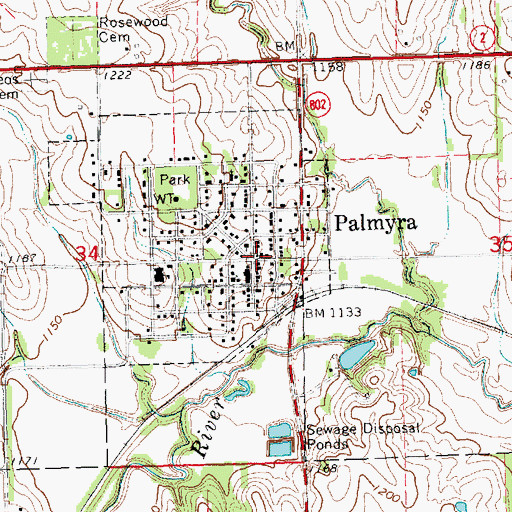 Topographic Map of Palmyra Fire and Rescue, NE