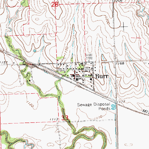 Topographic Map of Burr Volunteer Fire Department, NE