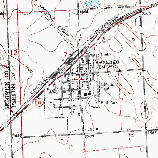 Topographic Map of Venango Fire Department, NE