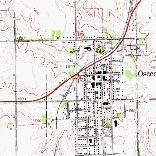 Topographic Map of Osceola Volunteer Fire and Rescue, NE