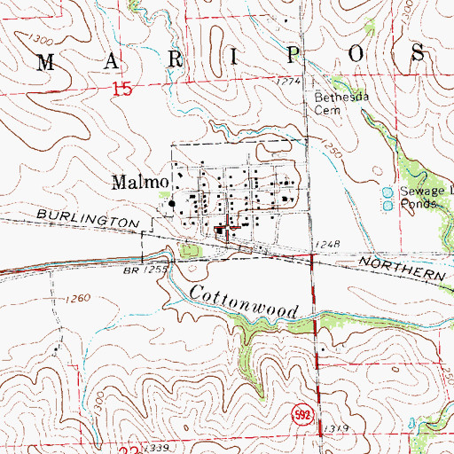 Topographic Map of Malmo Fire Department, NE