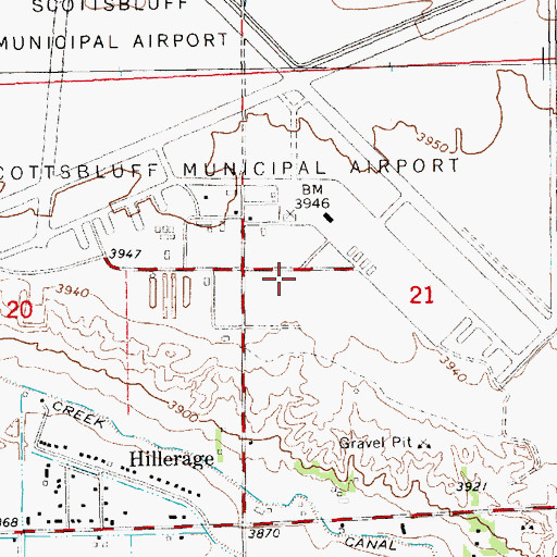Topographic Map of Western Nebraska Regional Airport Crash Rescue, NE