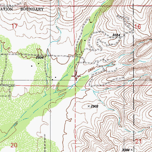 Topographic Map of Agua Caliente Canyon, AZ