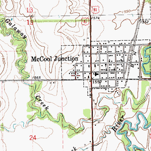 Topographic Map of McCool Junction Rural Fire District, NE