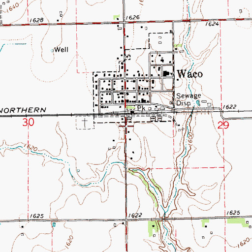 Topographic Map of Waco Volunteer Fire Department, NE