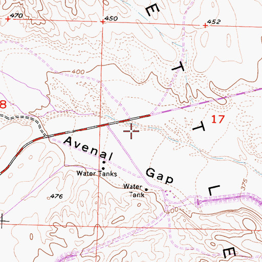 Topographic Map of Avenal Gap, CA