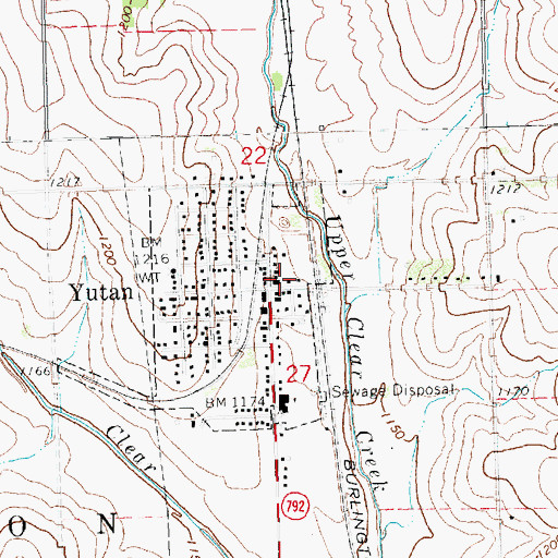 Topographic Map of Yutan Volunteer Fire Department, NE