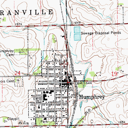 Topographic Map of Humphrey Volunteer Fire and Rescue, NE