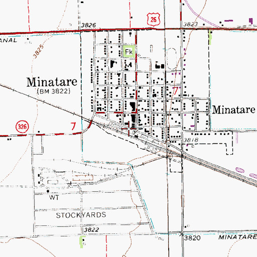 Topographic Map of Minatare Melbeta Volunteer Fire Department Station 1 Headquarters, NE
