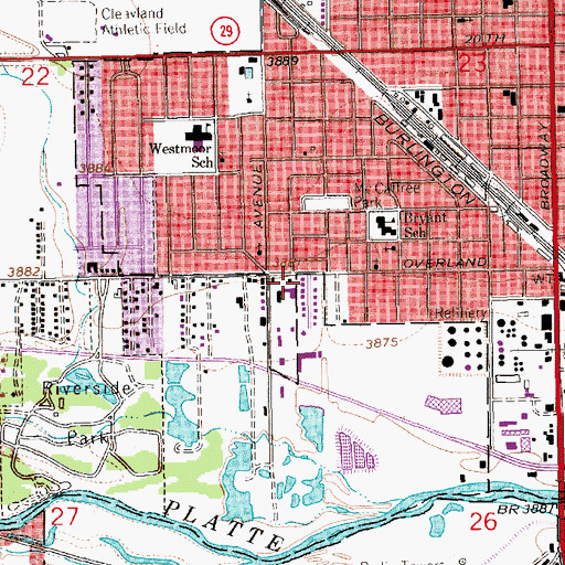 Topographic Map of Scottsbluff Fire Department Station 2, NE