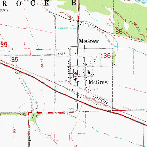Topographic Map of McGrew Rural Fire Department, NE