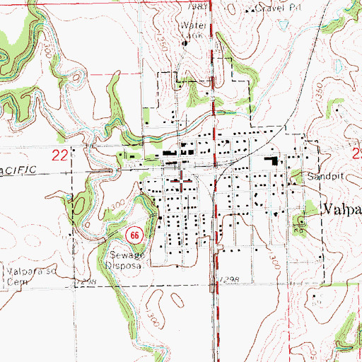 Topographic Map of Valparaiso Fire and Rescue, NE