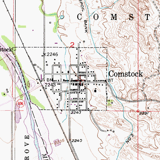 Topographic Map of Comstock Rural Fire Protection District, NE