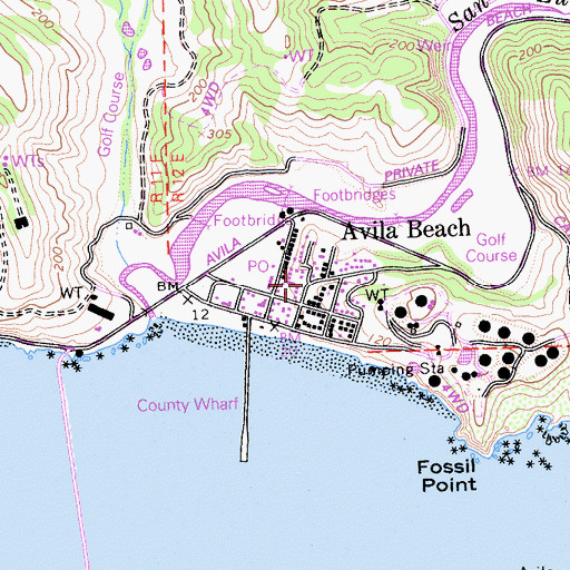 Topographic Map of Avila Beach, CA