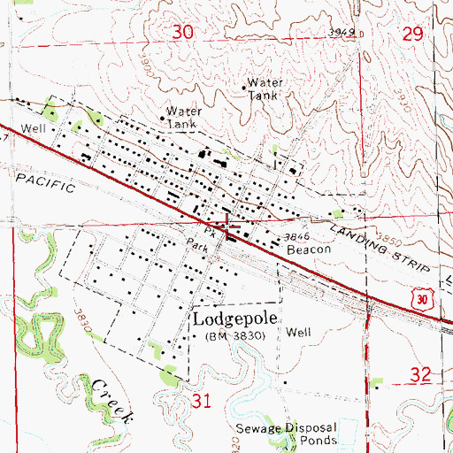 Topographic Map of Lodgepole Volunteer Fire Department, NE