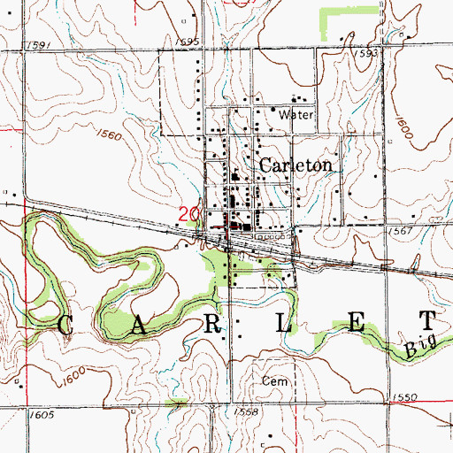 Topographic Map of Carleton Volunteer Fire and Rescue, NE