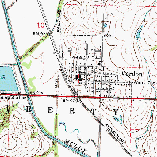 Topographic Map of Verdon Volunteer Fire Department, NE
