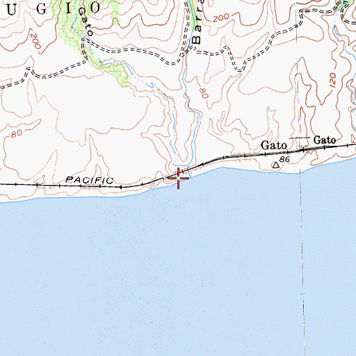Topographic Map of Barranca Honda, CA