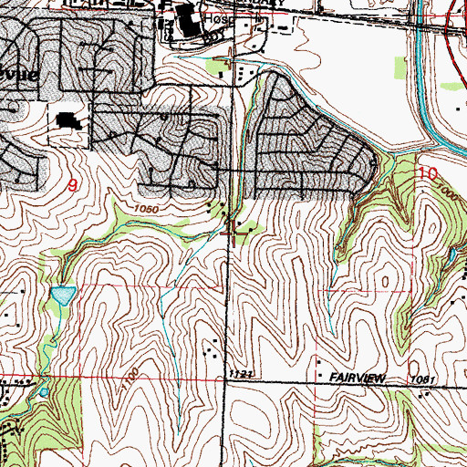 Topographic Map of Bellevue Fire Department - District 4 Station, NE