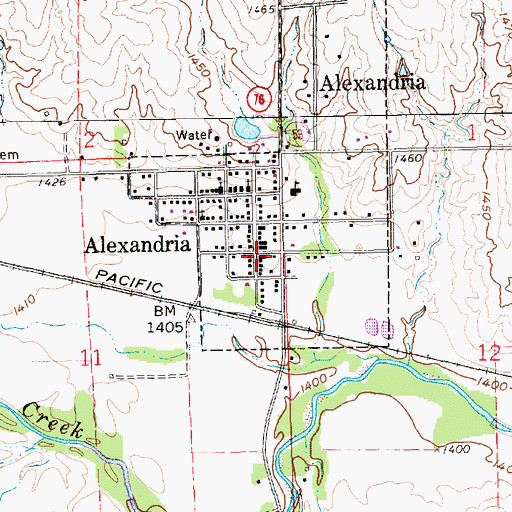 Topographic Map of Alexandria Rescue Unit, NE
