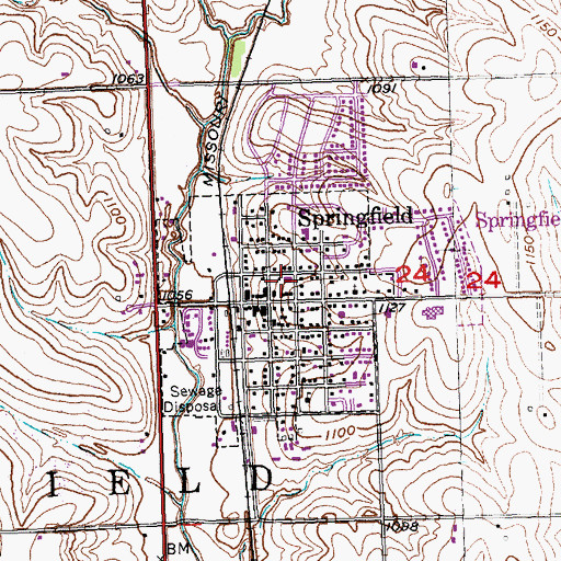 Topographic Map of Springfield Volunteer Fire and Rescue, NE