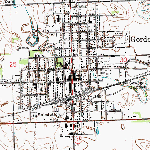 Topographic Map of Gordon Volunteer Fire Department, NE