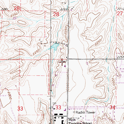 Topographic Map of Kearney Volunteer Fire Department Station 2, NE