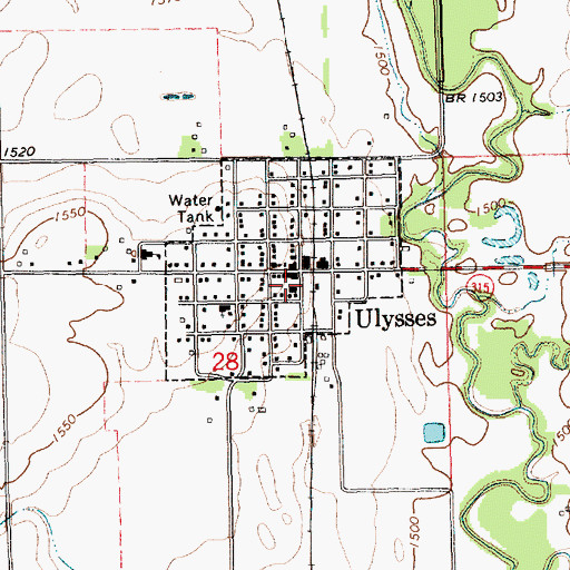 Topographic Map of Ulysses Volunteer Fire Department, NE