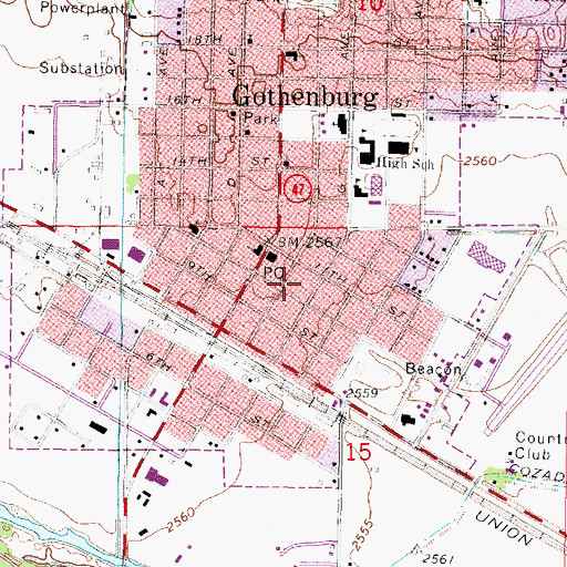 Topographic Map of Gothenburg Volunteer Fire Department, NE