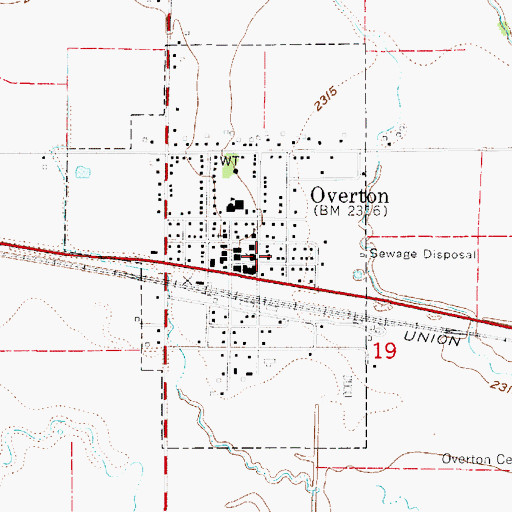 Topographic Map of Overton Volunteer Fire and Rescue Department, NE
