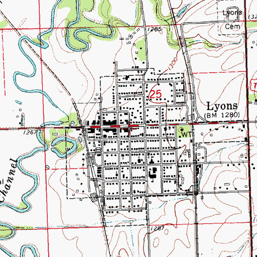 Topographic Map of Lyons Volunteer Fire and Rescue, NE