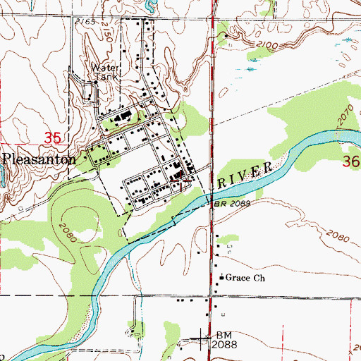 Topographic Map of Pleasanton Rural Fire Department, NE