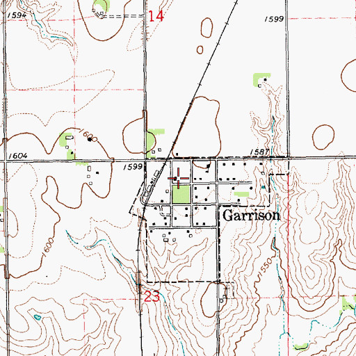 Topographic Map of Garrison Volunteer Fire Department, NE