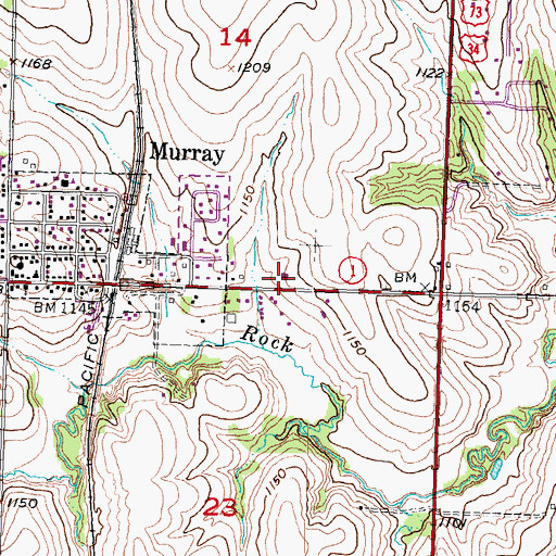 Topographic Map of Murray Rural Fire District, NE