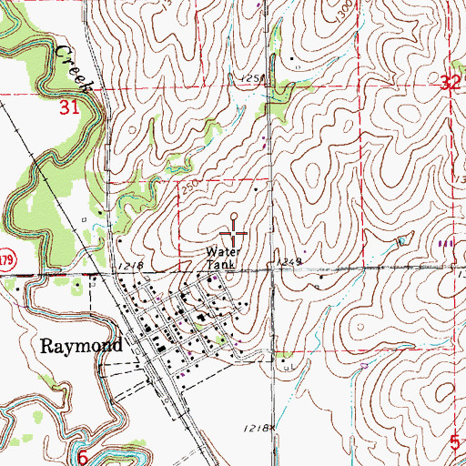 Topographic Map of Raymond Volunteer Fire Department - Station 1, NE