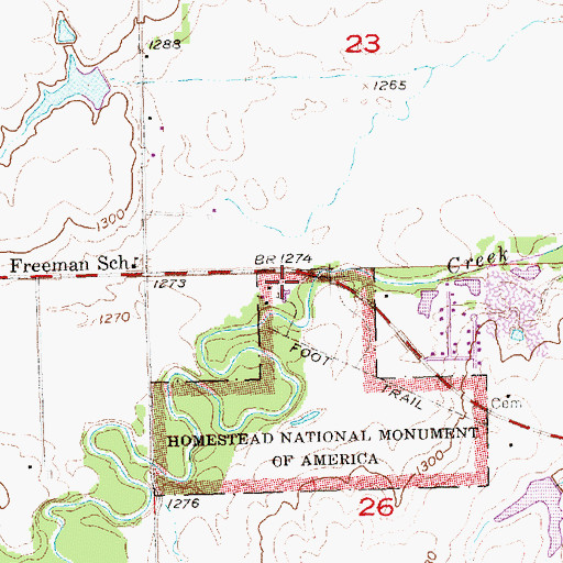 Topographic Map of Beatrice Rural Fire District Substation, NE