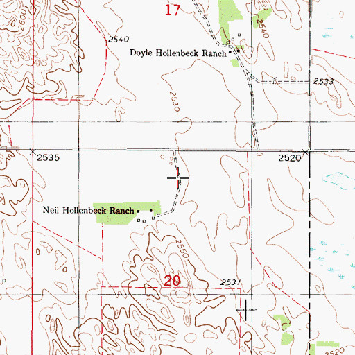 Topographic Map of South Pine Volunteer Fire Department, NE