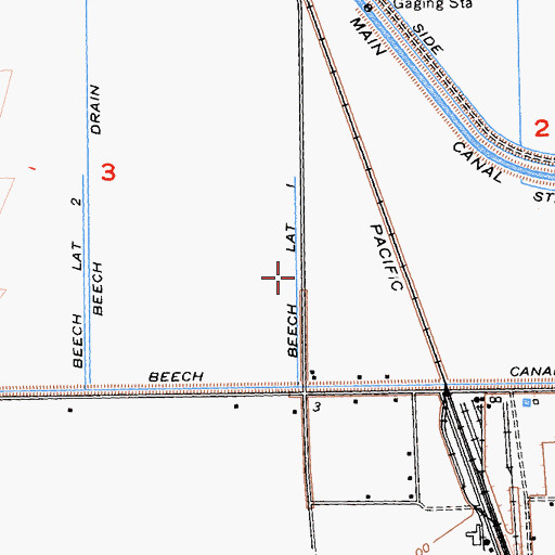 Topographic Map of Beech Lateral One, CA