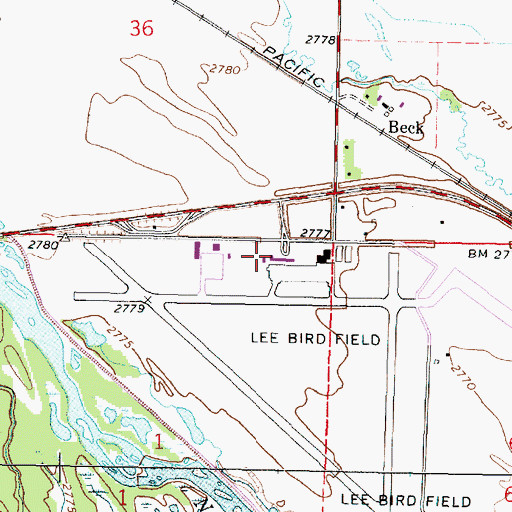 Topographic Map of North Platte Regional Airport Fire Department, NE