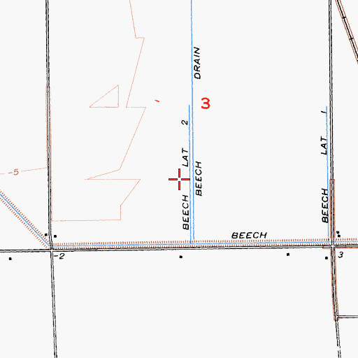 Topographic Map of Beech Lateral Two, CA