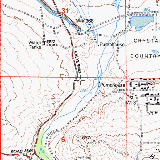 Topographic Map of Big Rock Creek, CA